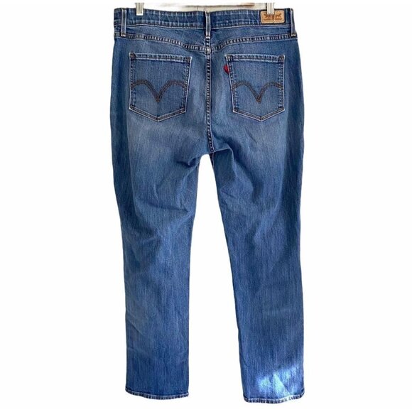 Levi's Women's 525 Straight Leg Medium Wash Mid Rise Elastic Band Jeans Size 32 - Picture 9 of 9